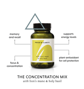 Focus & Clarity | Concentration Mix With Lion's Mane & Holy Basil 60 capsules
