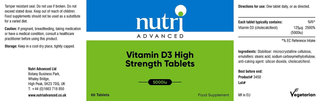 Vitamin D3 High Strength 60 tablets