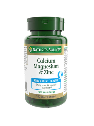 NATURE'S BOUNTY Calcium, Magnesium and Zinc Coated Caplets 100 capsules