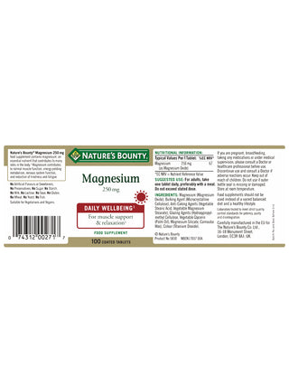 Magnesium 250 mg Tablets 100 tablets