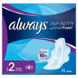 ALWAYS Infinity Long (Size 2) Wings Sanitary Towels 11 pads