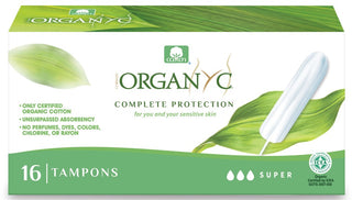 Tampons Super 100% Organic Cotton 16 packs