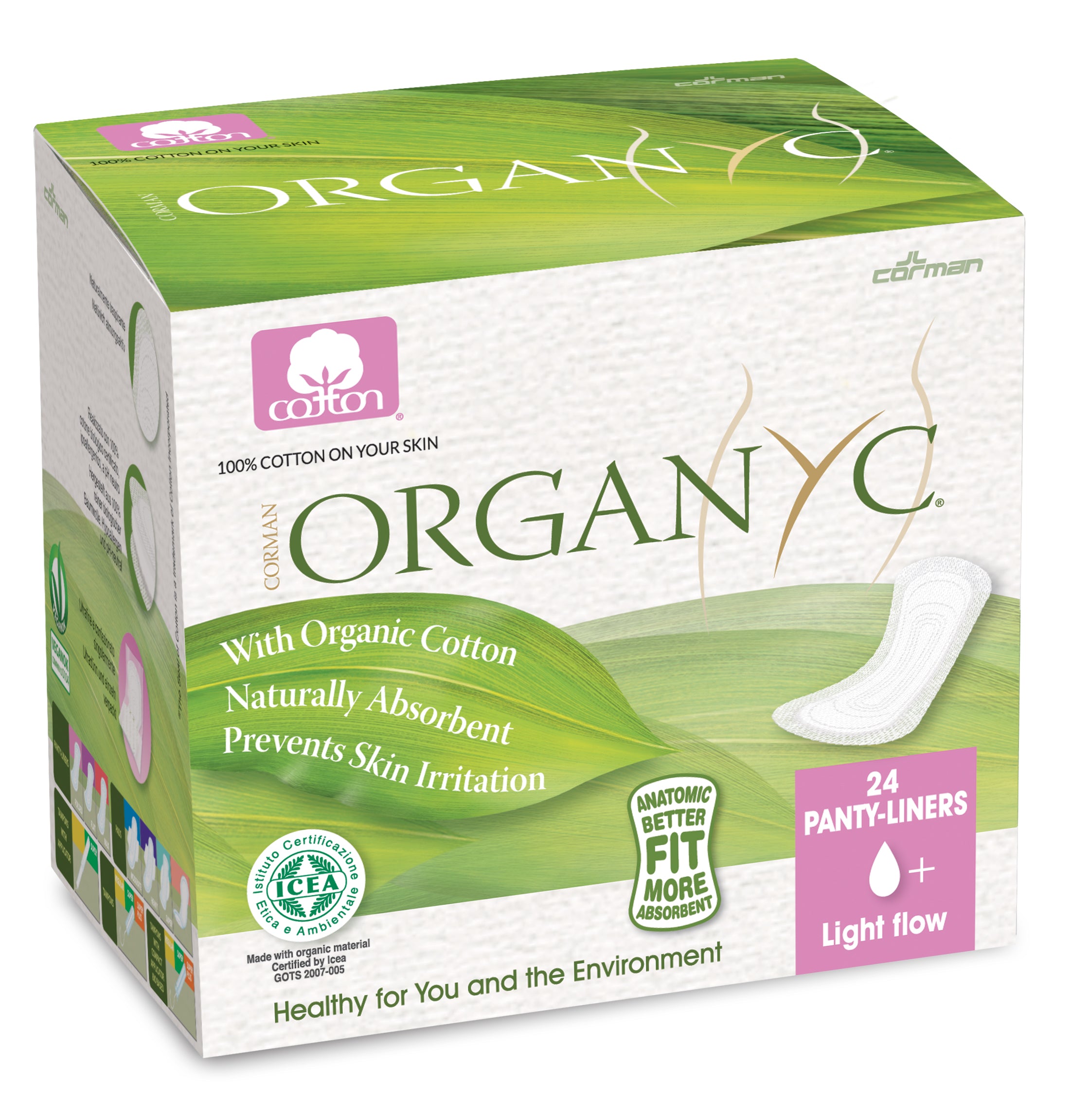 ORGAN(Y)C Panty Liners Folded Light Flow 24 units - John Bell & Croyden