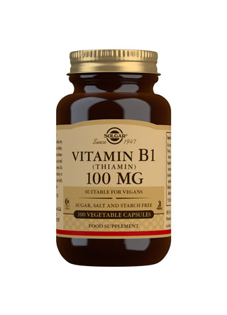 SOLGAR Vitamin B1 (Thiamin) 100mg 100 capsules