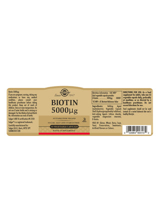 Biotin 5000µg 50 capsules