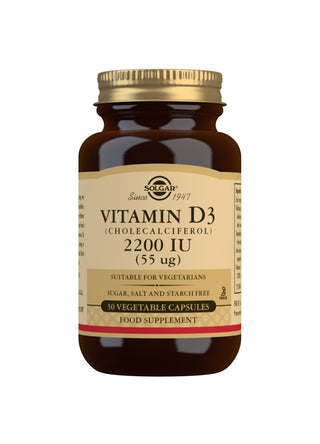 SOLGAR Vitamin D3 (Cholecalciferol) 2200 IU (55µg) 50 capsules