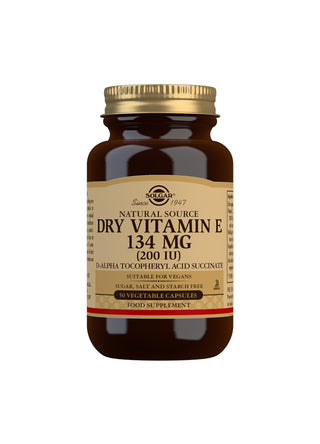 SOLGAR Natural Source Dry Vitamin E 134mg (200 IU) 50 capsules