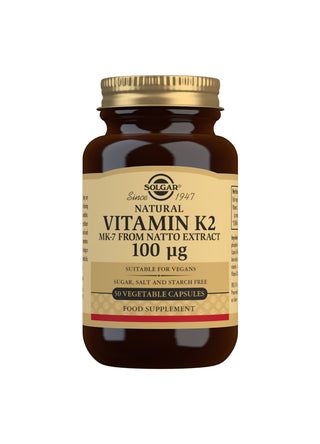 SOLGAR Natural Vitamin K2 (MK-7) 100µg 50 capsules