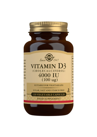 SOLGAR Vitamin D3 (Cholecalciferol) 4000 IU (100µg) 120 capsules