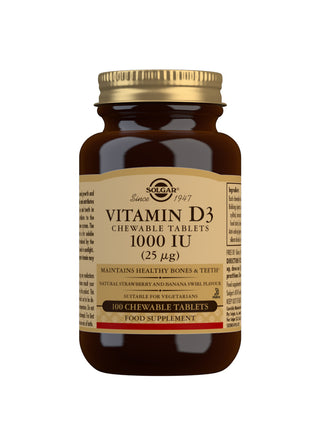 SOLGAR Vitamin D3 1000 IU (25µg) Chewable 100 tablets