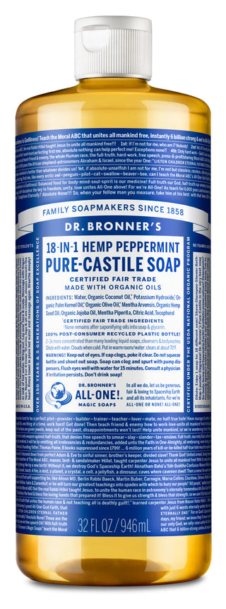 Peppermint Pure Castile Liquid Soap 1 litre