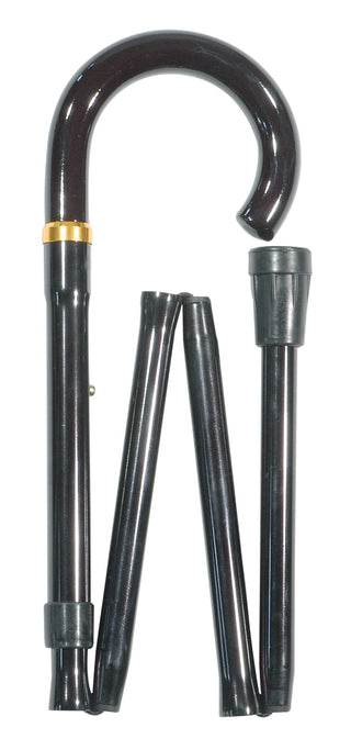 CLASSIC CANES Black Crook Handle Folding Stick 1 unit
