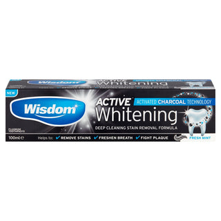 WISDOM Active Whitening Fluoride Toothpaste Fresh Mint 100ml